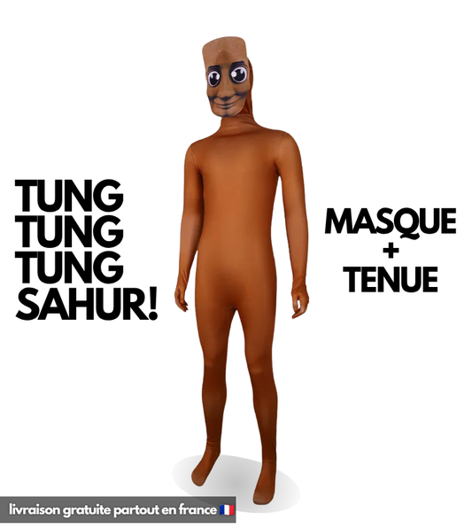 Déguisement Tung Tung Tung Sahur : Combinaison + Masque